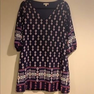 Navy Patterned Dress